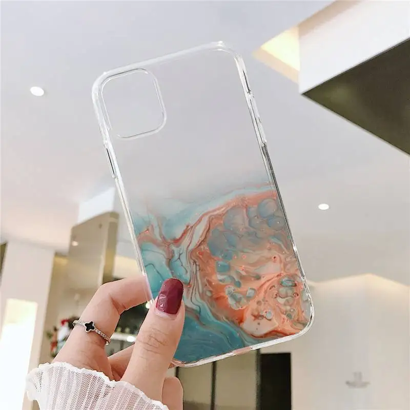 

Marble Gradient Phone Case Transparent for iPhone 11 12 mini pro XS MAX 8 7 6 6S Plus X 5S SE 2020 XR