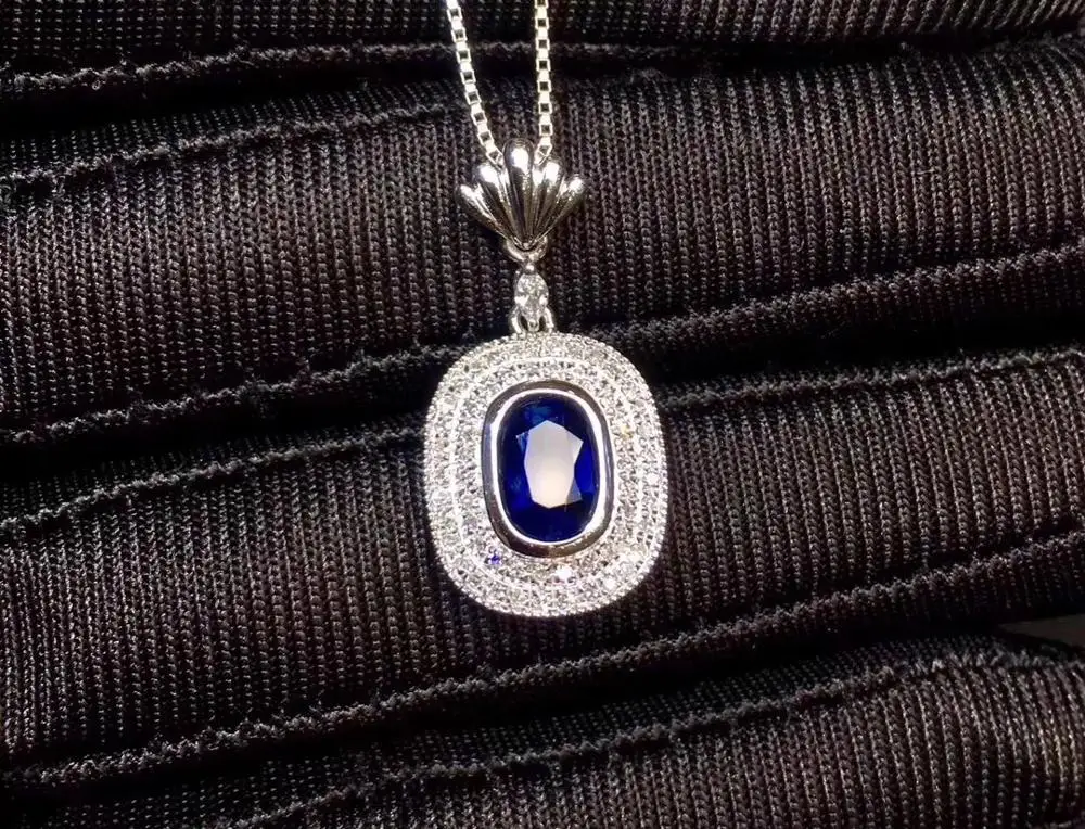 Женская цепочка с подвеской в виде сапфира ювелирное изделие из настоящего