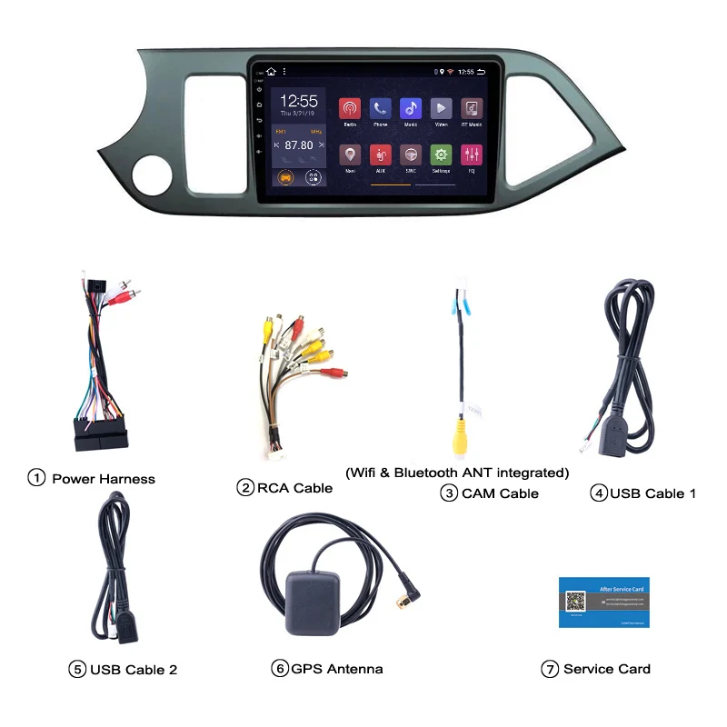 2G ram 32G rom 9 дюймов android 8 1 автомобильный dvd плеер для KIA Morning Picanto 2011 2015 Мультимедиа gps