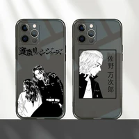 tokyo revengers manjiro sano phone case for iphone 12 11 8 7 mini pro x xs xr max plus black transparent cover