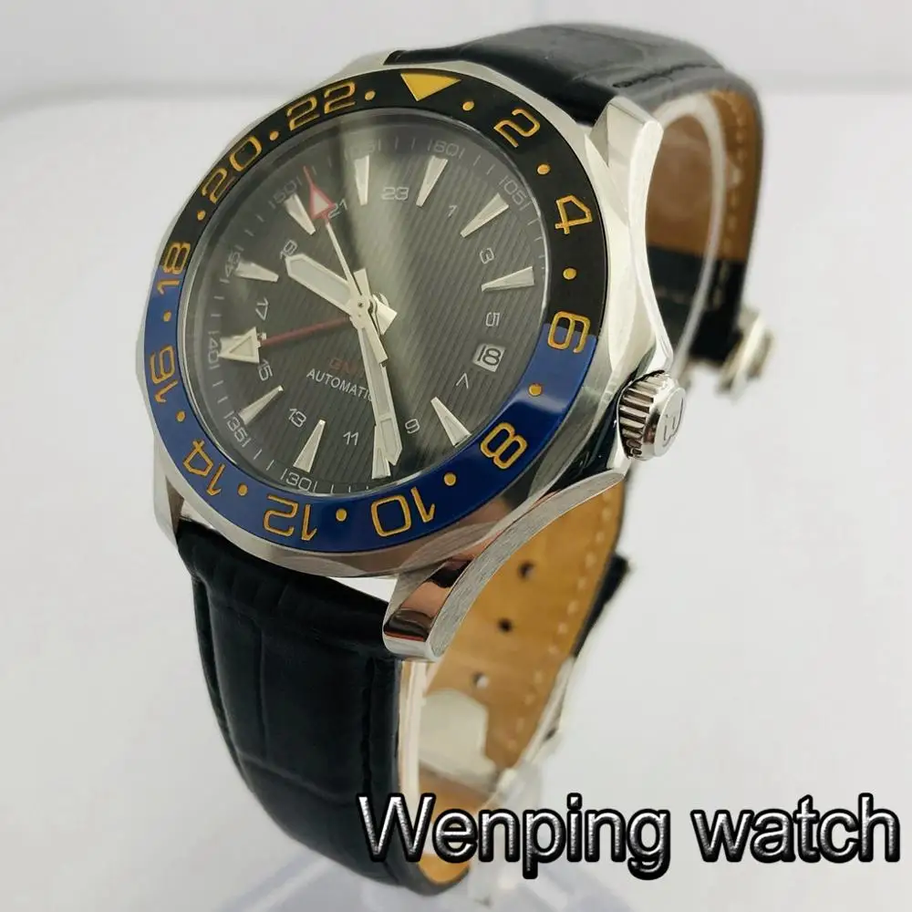 Bliger 41 мм мужские лучшие механические часы с сапфировым стеклом керамический