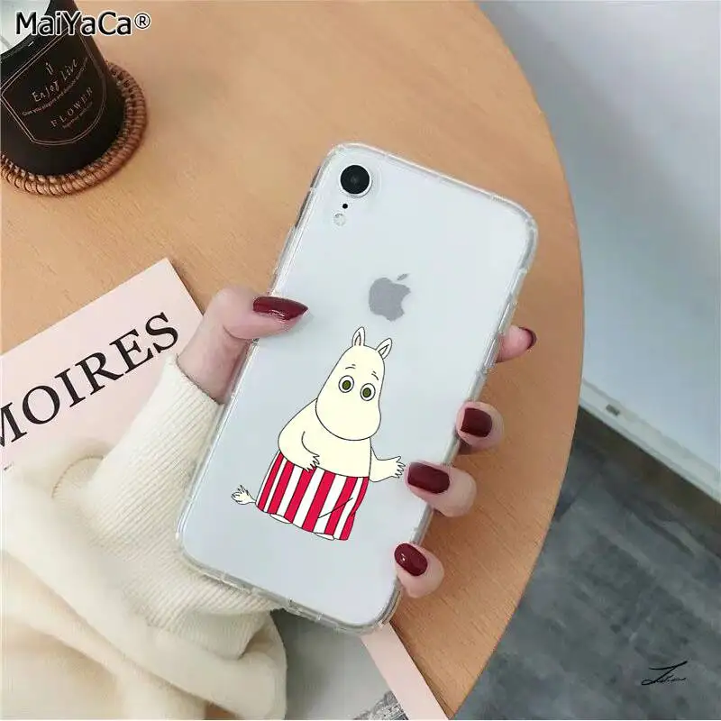 MaiYaCa прекрасный hippo Moomin прозрачный мягкий ТПУ чехол для телефона iPhone 11 pro XS MAX 8 7 6S Plus X 5 5S SE XR