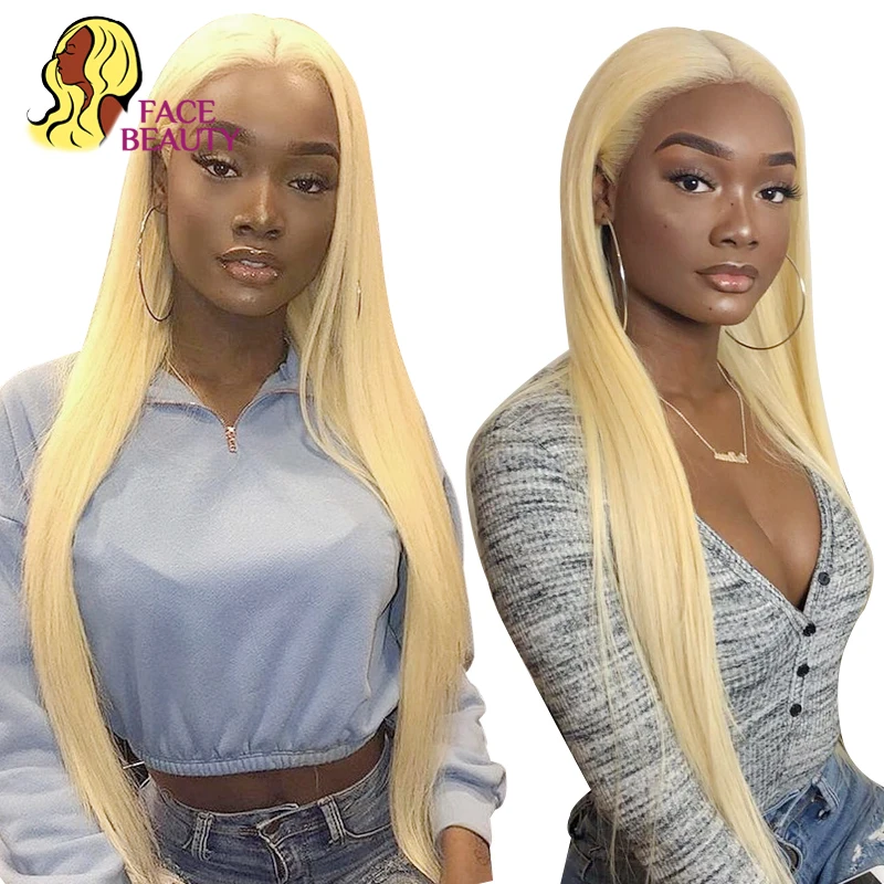 Парик блонд с сетчатой фронтальной линией предварительно собранные