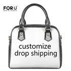 Женские сумки на плечо FORUDESIGNS, сумки-тоуты с принтом логотипа, женские сумки через плечо, кожаные сумки для женщин