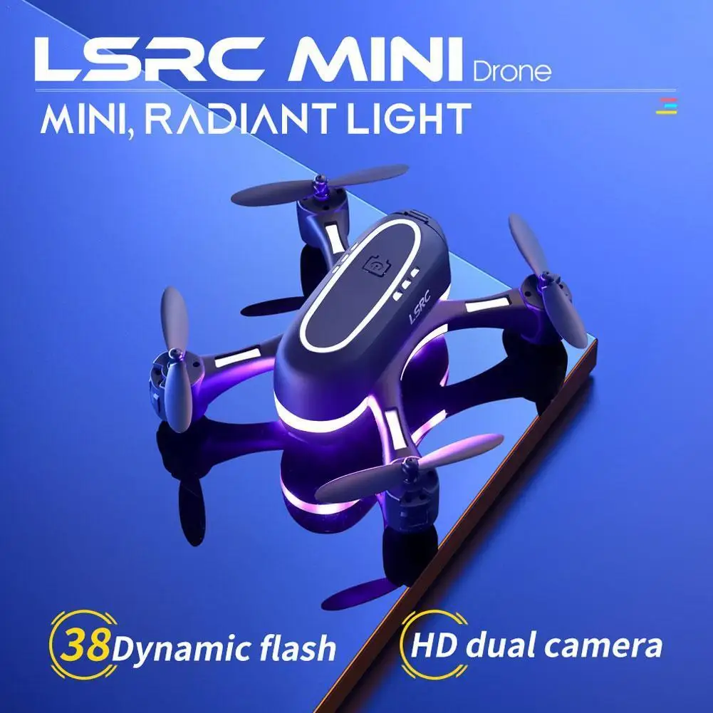 

New LSRC Rainbow Colorful Mini Drone 480P 720P Dual Camera WIFI FPV Height Maintain One-key Return Quadcopter Marquee RC UAV