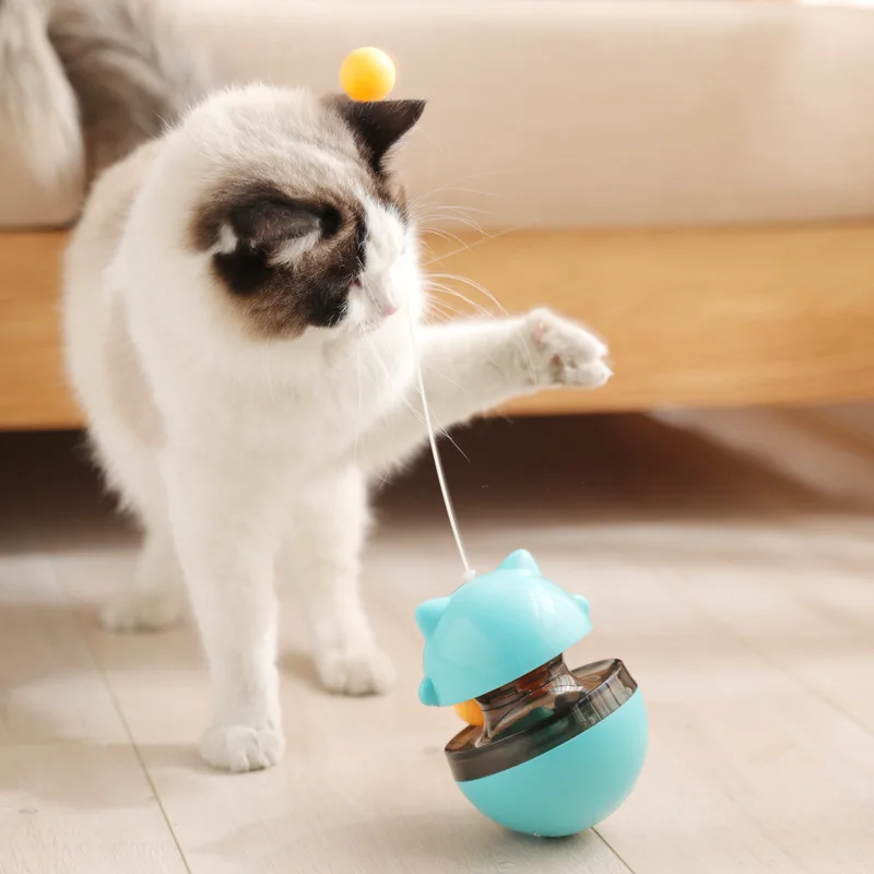 

Cat Toy Tumbler Pleasing Cat Leaking Food Ball Self-healing Ball with Long Stick Puzzle Cat Dog Funny Toy Multifunction Pet Toy