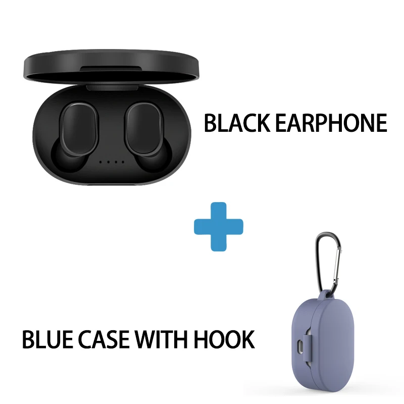 A6S TWS мини наушники Bluetooth 5,0 наушники для Xiaomi для Redmi беспроводные 5,0 TWS наушники с микрофоном для iPhone - Цвет: Black Blue Case