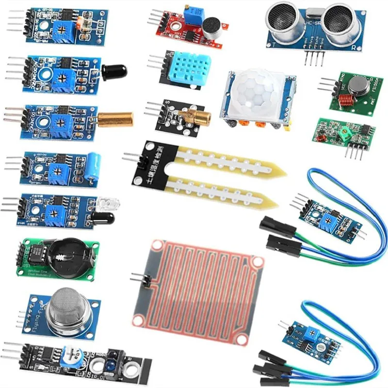 

16 in 1 Sensor Modules Kit for Arduino Raspberry Project Super Starter Kits for UNO R3 Mega2560 Mega328 Nano Raspberry Pi 4b 3