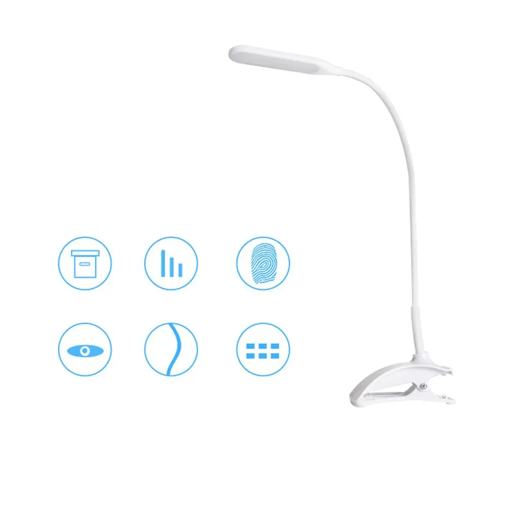 Зажим настольная лампа безопасная диммируемая силикагель Настольная для чтения