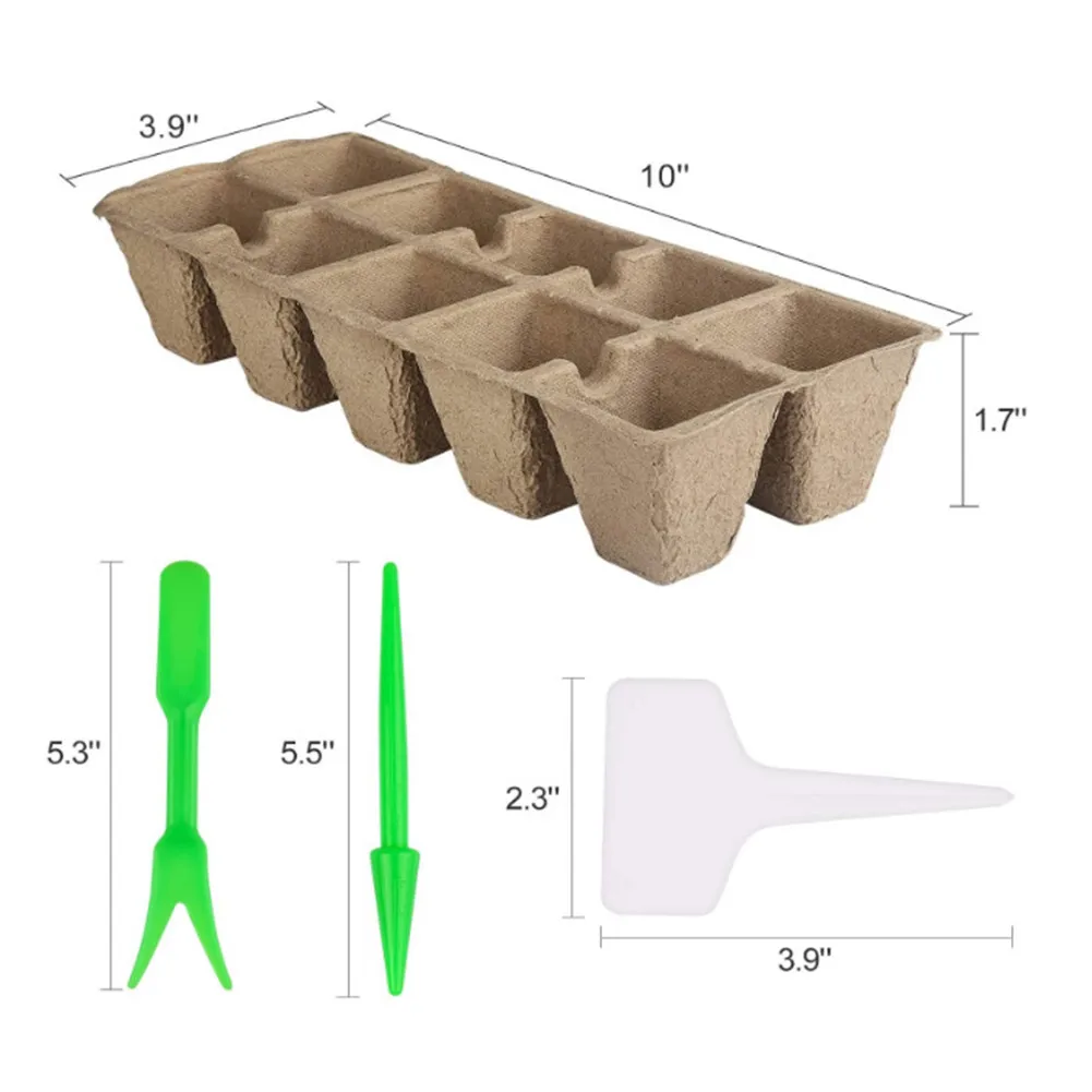 

W/ Labels Nursery Pots Biodegradable Starter Trays Pots Paper Pulp Peat Pot