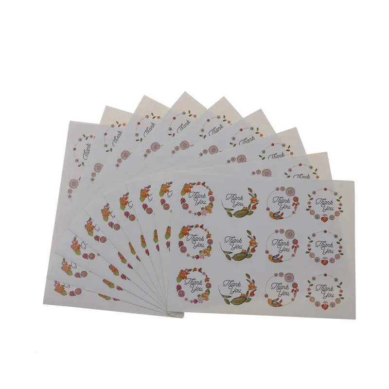 

120pcs Thank you sticker with flower design Seal stickers for party Gift