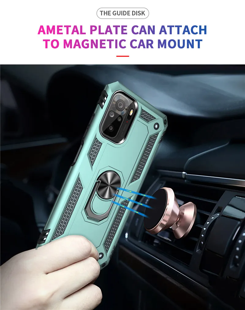 Противоударный чехол для Xiaomi Redmi Note 10 S Роскошный с кольцом 2021 защитная задняя