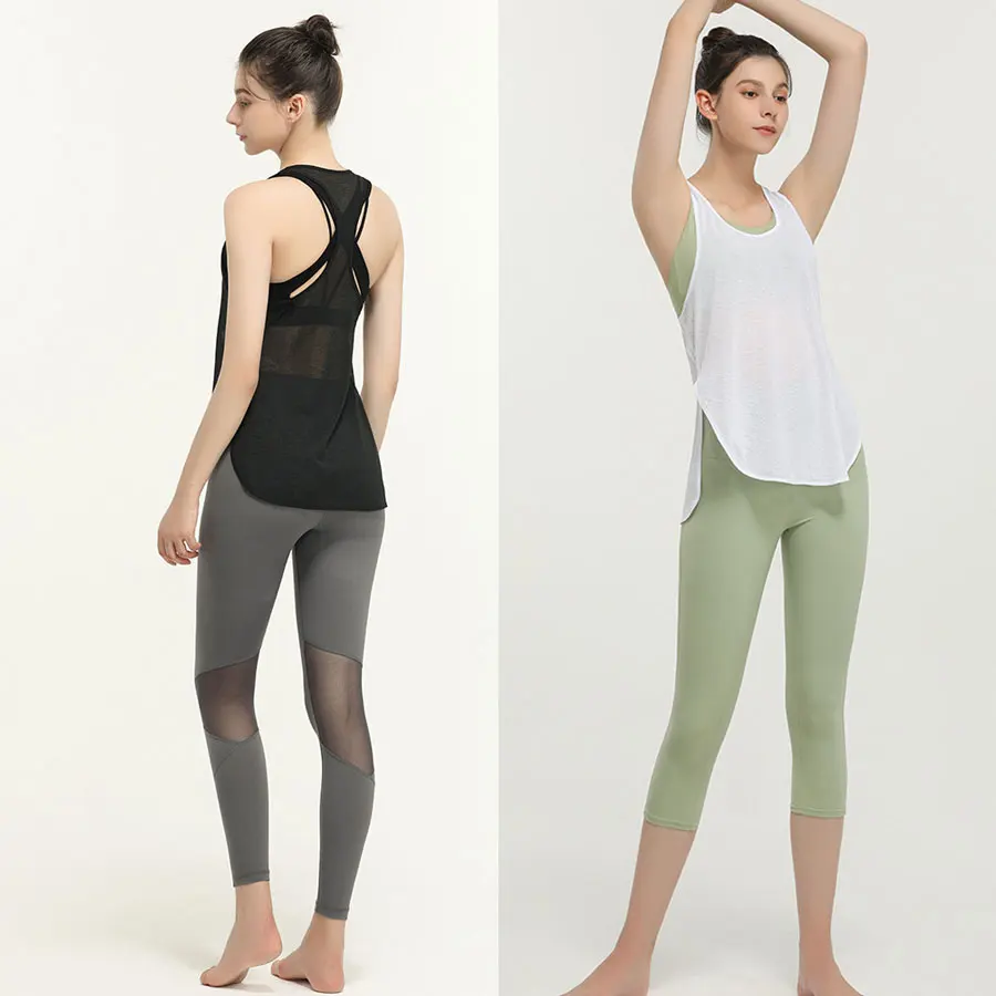 

Translucent Sports Vest Women's Outer Wear Long Running Fitness Clothes Sleeveless Quick Drying T Shirt Loose Yoga Clothes Tops
