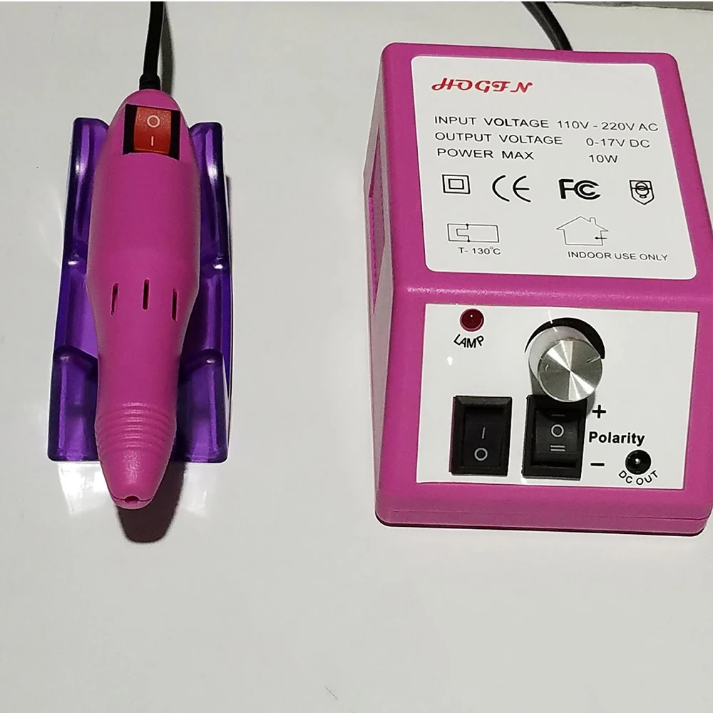 pink Профессиональная электрическая дрель для ногтей, маникюрный станок, набор, 20000 ОБ/мин, фрезы для маникюра, фрезы для педикюра, фрезы для ногтей, пилочка для ногтей, инструмент для дизайна ногтей - Цвет: pink