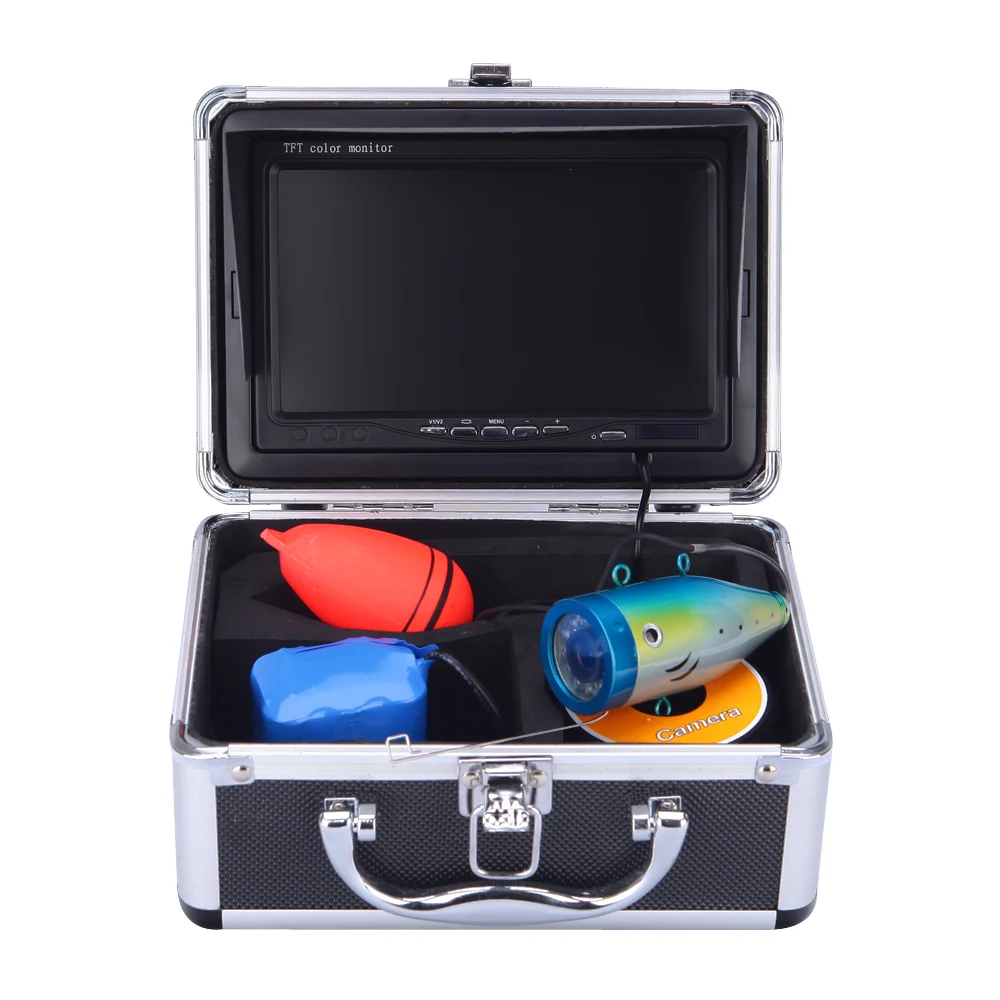 Цена WF01 12V 4500MA подводная рыболовная камера с литиевым аккумулятором большой емкости, портативная камера для поиска рыбы HD 1200 TVL с инфракрасным св...