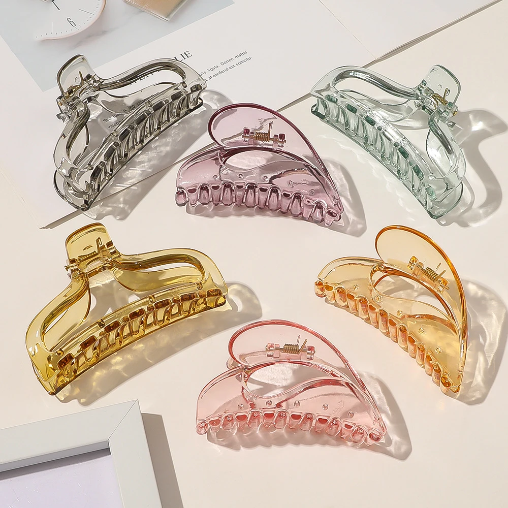 

Acrylic Transparent Large Hair Clamp Crab Women Girls Elegant Hairpins Hair Claw Clips Ladies Fashion Barrettes Hair Accessories