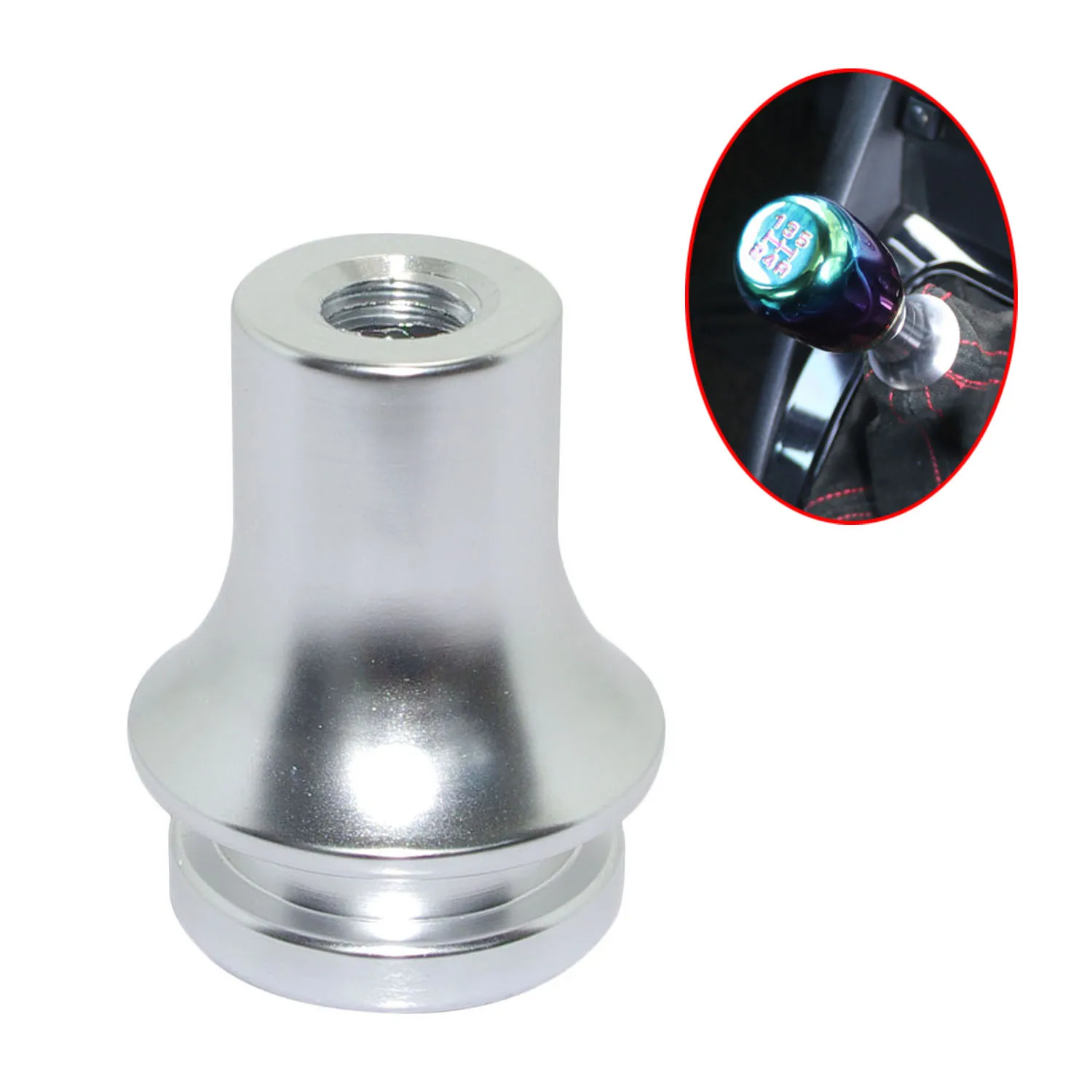 silver Алюминиевый Shift адаптер для ручки Boot фиксатор держатель для JDM Honda Accord Acura Civic FD2 type-R 10X1,5 - Название цвета: silver