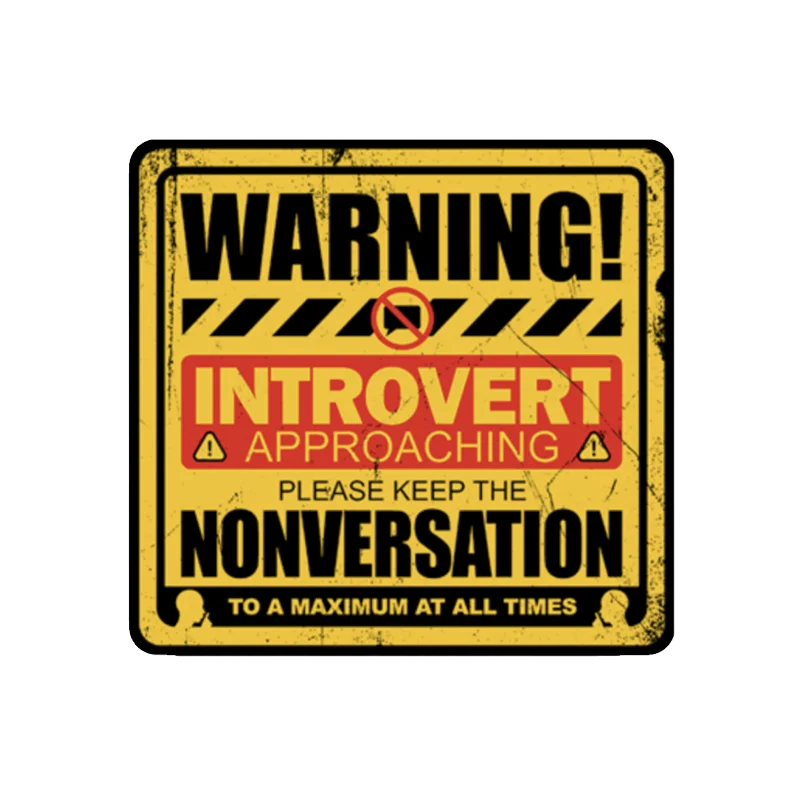 

Warning Decals Warning Introvert Approaching Funny MEME Joke 3" Vinyl Decal Sticker JDM PVC Vinyl Reflective Stickers