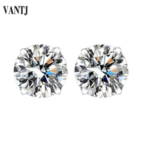 vantj classic 14k gold stud earring sterling moissanite ef color fine jewelry for women lady engagement wedding party gift