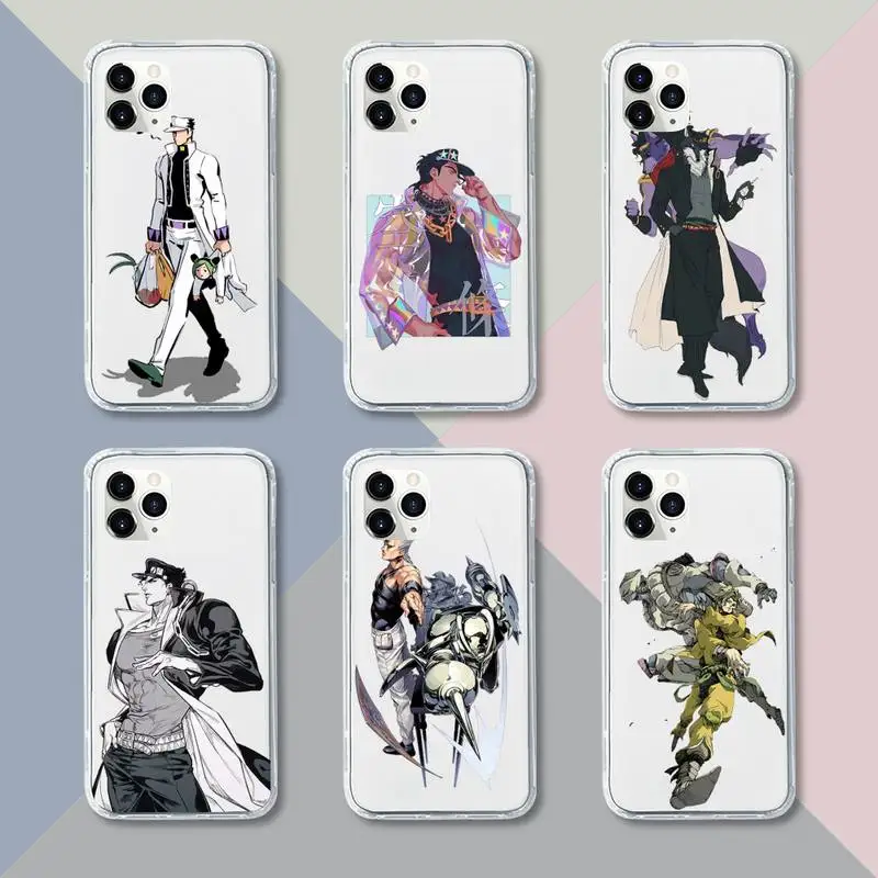 

Jojo's adventure over heaven Phone Case Transparent For iPhone 12 11 pro mini XS XR X max 5 6 s 7 8 plus TPU Clear Mobile bags