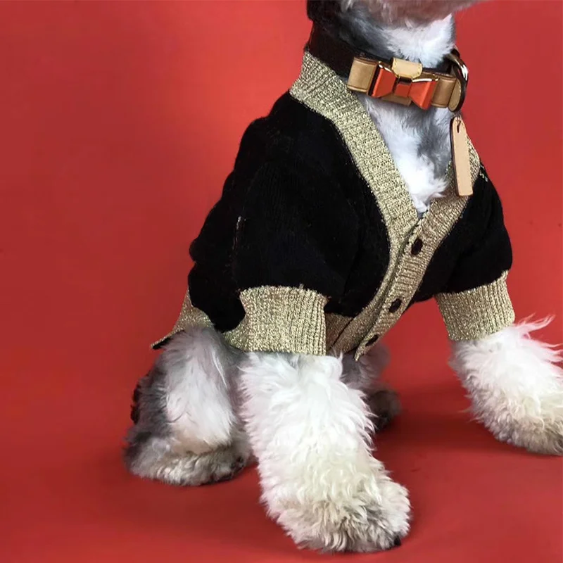 

Popular Designer Puppy Dog Sweater Fashion Print Pug Sweaters for Dogs Winter French Bulldog Clothes Yorkie Clothing 2020