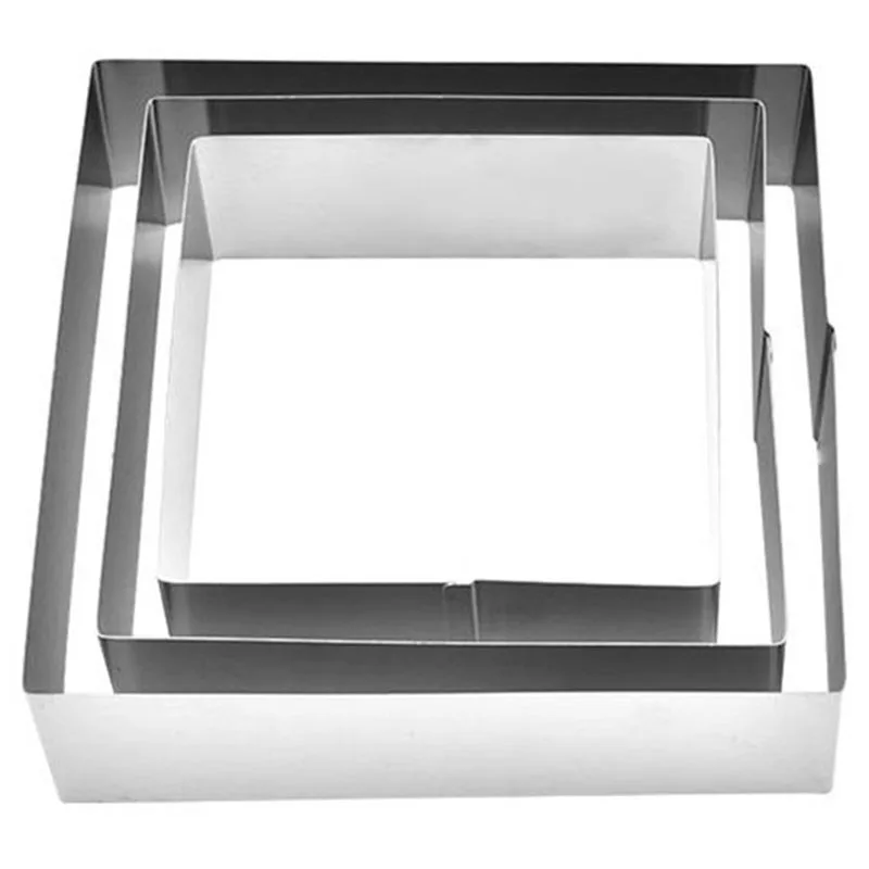 3 шт./компл. квадратное кольцо для Мусса из нержавеющей стали пресс форм выпечки