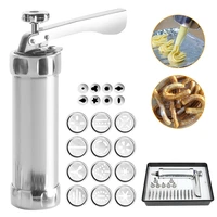 new manual cookie press stamps set baking tools 21 in 1 with 8 nozzles 13 cookie molds biscuit maker cake decorating extruder