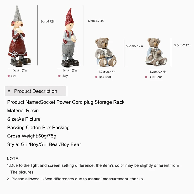 

Socket Power Cord Plug Storage Rack Cartoon Resin Socket Power Adhesive Hook Home Wall-mounted Storage Holder Viscose Bracket