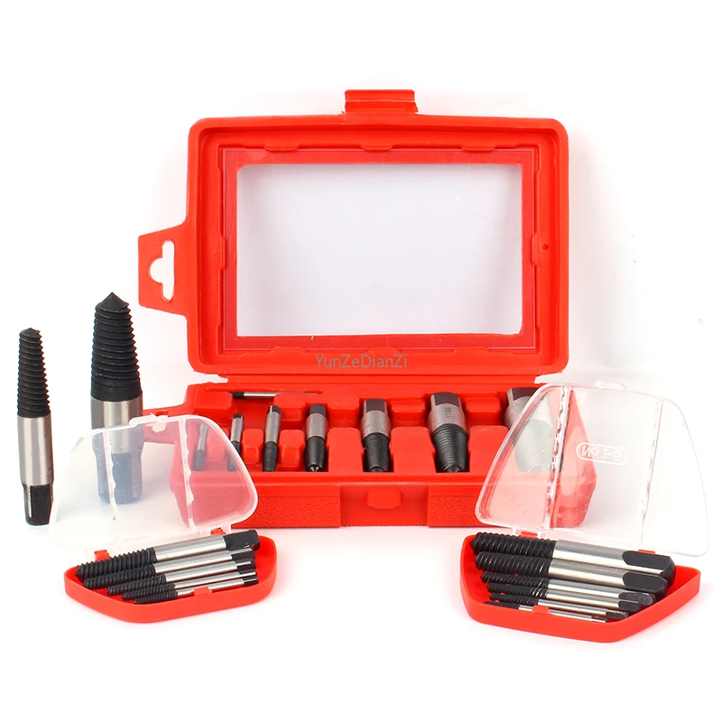

8pcs/set Screw Bolt Extractors Broken Wire Take Out Drill Bit Set for Damaged Screws Broken Pipe Remover Tool
