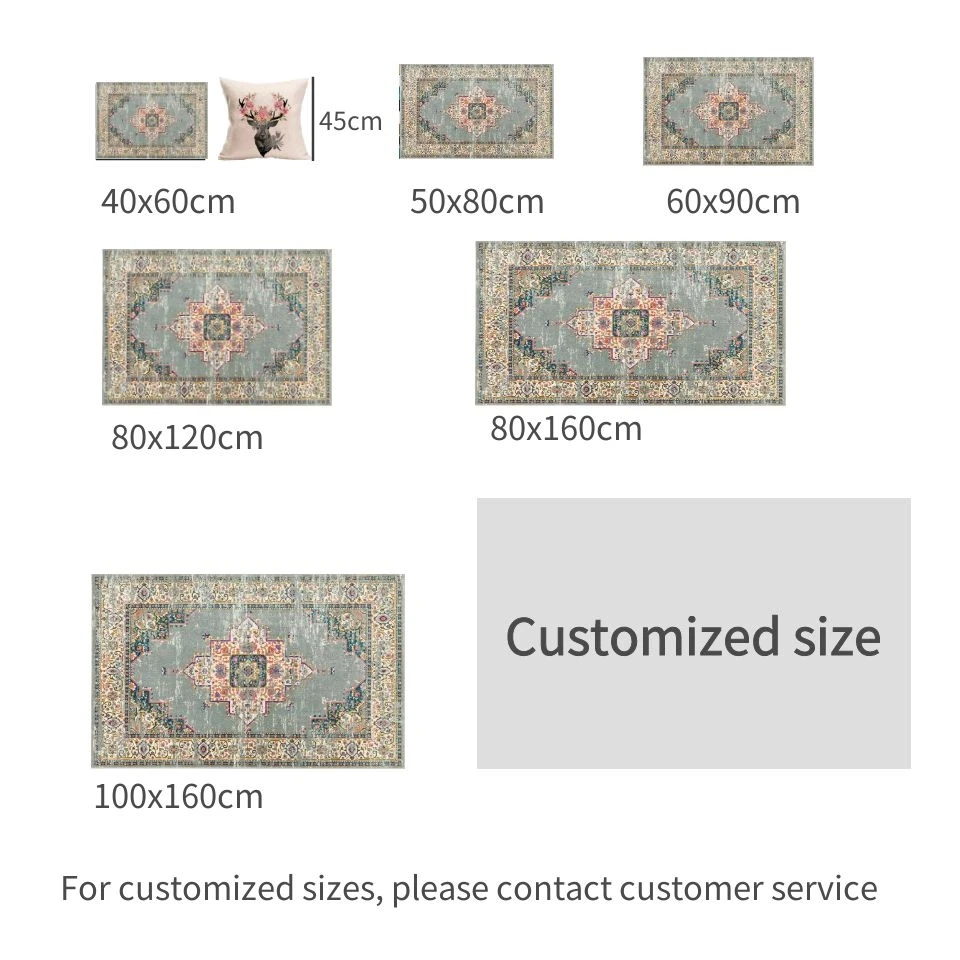 

Retro Bohemia Ethnic Carpet Living Room European Print Rug Bedroom Decoration Simple Floor Mat For Kitchen Sofa Carpet Chair Mat