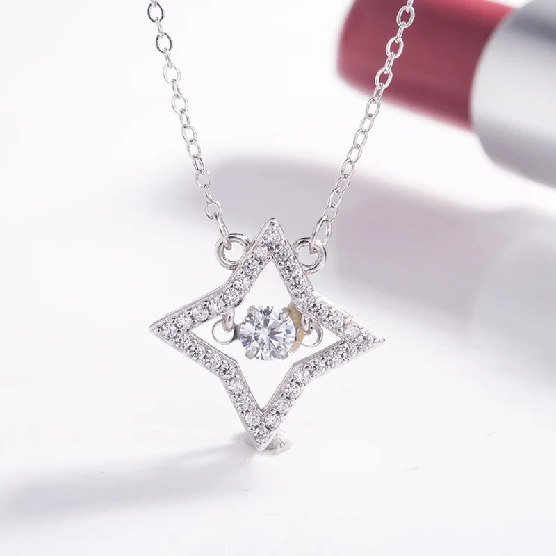 

925 Sterling Silver star Necklace jump clavicle chain female pendant popular wholesale famous brand Fine jewelry For women