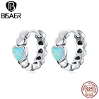 Серьги-кольца женские из серебра 100% пробы в форме радужного сердца