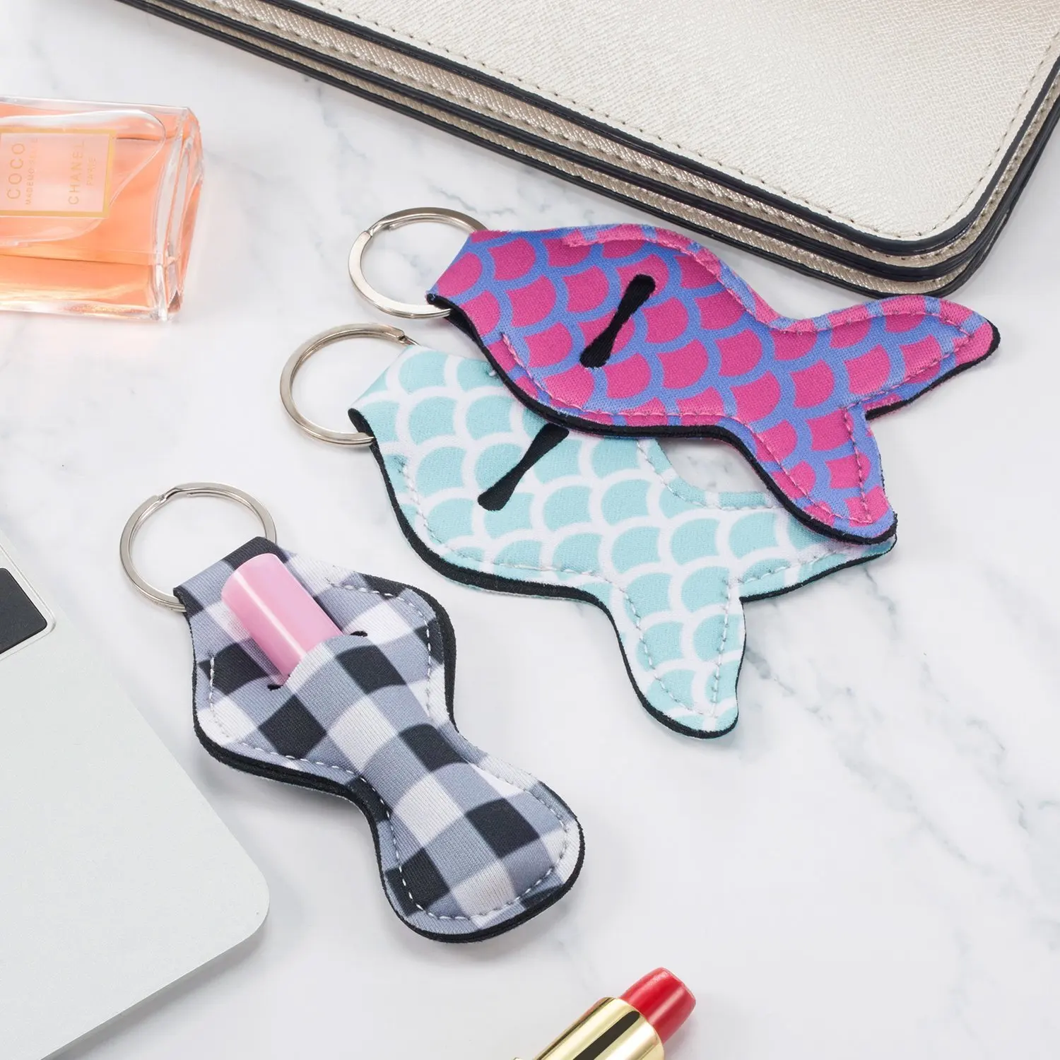 10 шт. держатель для губной помады в виде хвоста Русалочки бальзама губ брелок