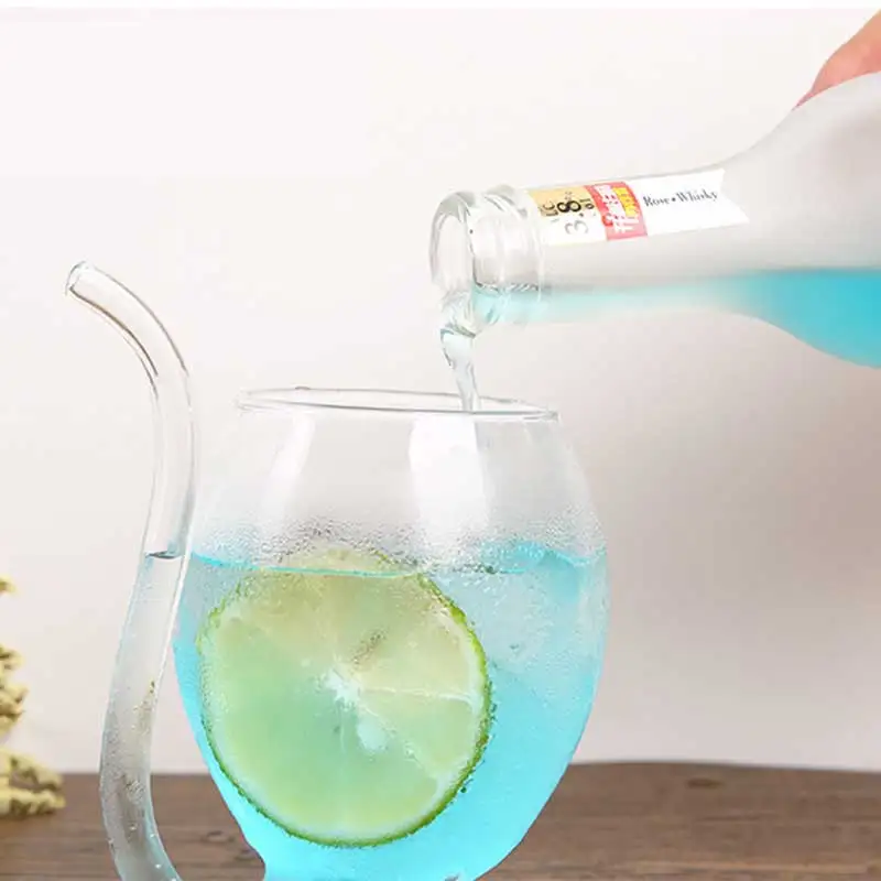 Стеклянная кружка для бокала с соломинкой 2 шт. вечерние бокалы напитков сока