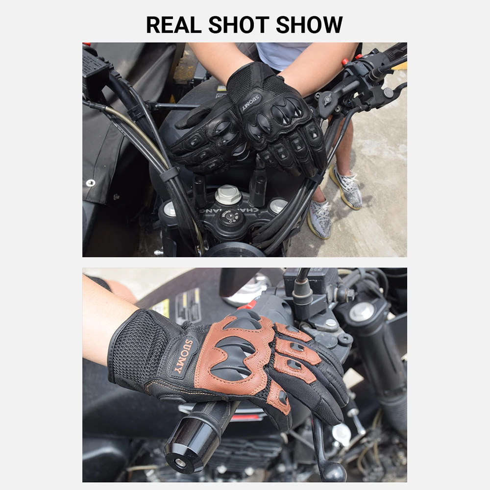 Новинка 2021 брендовые Мотоциклетные Перчатки Suomy из козьей кожи летние мужские и