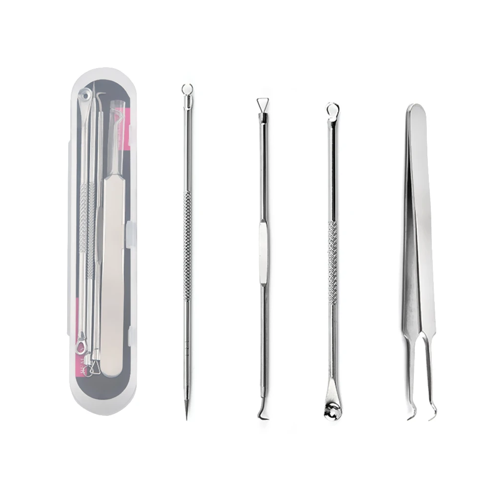 4pcs Set Black Dot Pimple Blackhead Remover Tool Needles For Squeezing Acne Tools Face Cleaning Comedone Extractor Pore Clean