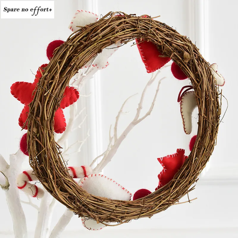 

Wool wicker Christmas Decoration Sen-type Felt Ball Decoration Christmas Wreath Merry Christmas 2021 New Year Decoration