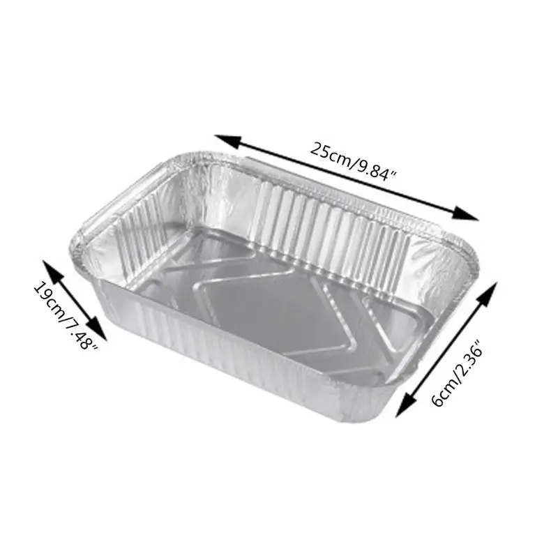 

Large Heavy Duty Aluminum Foil Trays Containers with Board Lids for Cooking, Roasting, Baking