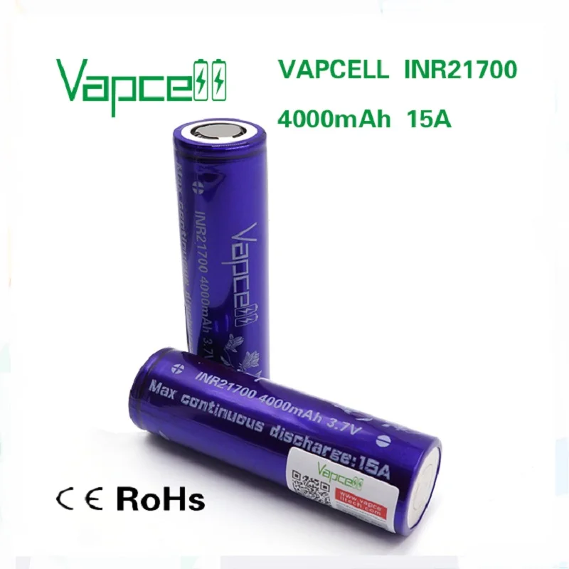 Литий-ионный аккумулятор vapcell 21700 4000 мА/ч 15 А 3 7 В для фонариков | Электроника