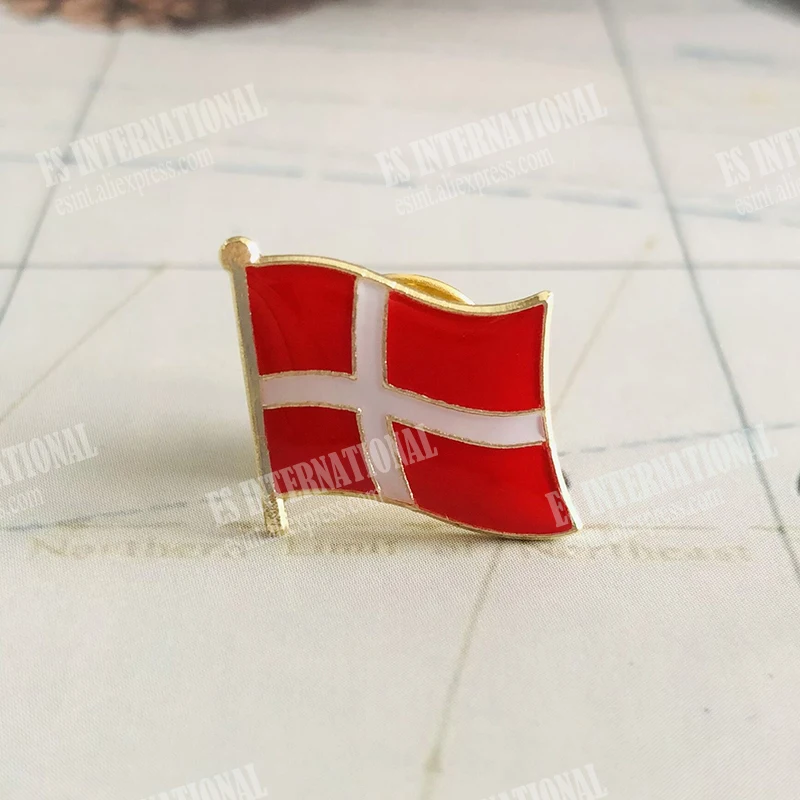 Значки с национальным флагом Дании нашивки на руку вышивкой и заколка лацкан
