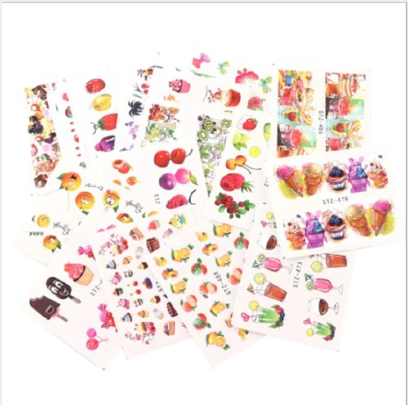 24 шт. акварельные цветочные наклейки для ногтей фламинго морская лошадь красивый