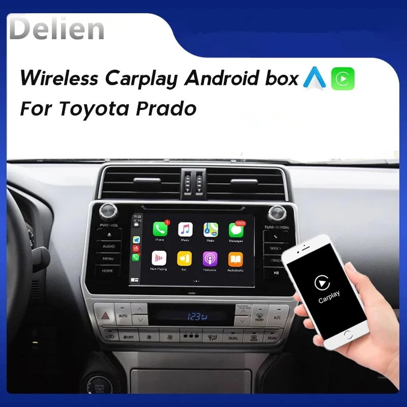 Delien беспроводной Carplay Android автомобильный мультимедийный модульный для Toyota Prado