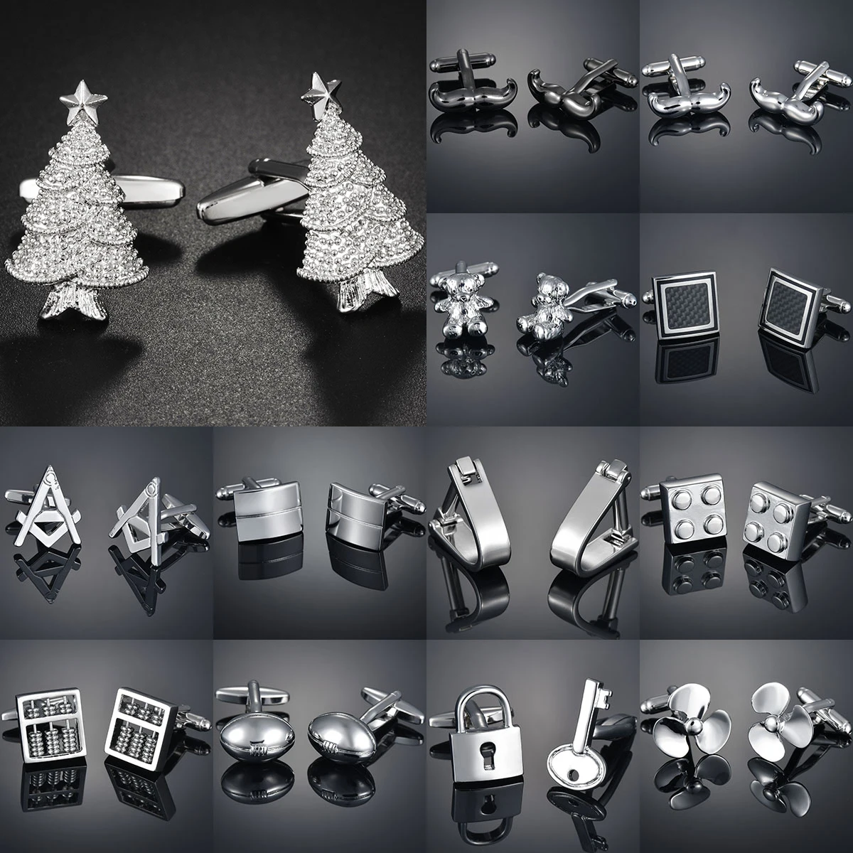 

Запонки мужские с буквенным медведем, стальные запонки для штамповки