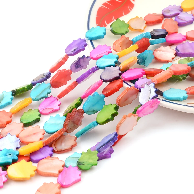 

HOT Sale 26pcs/lots Palm Shape Shell Beads Spacer Beads For DIY Jewelry Making Handmade Accessories