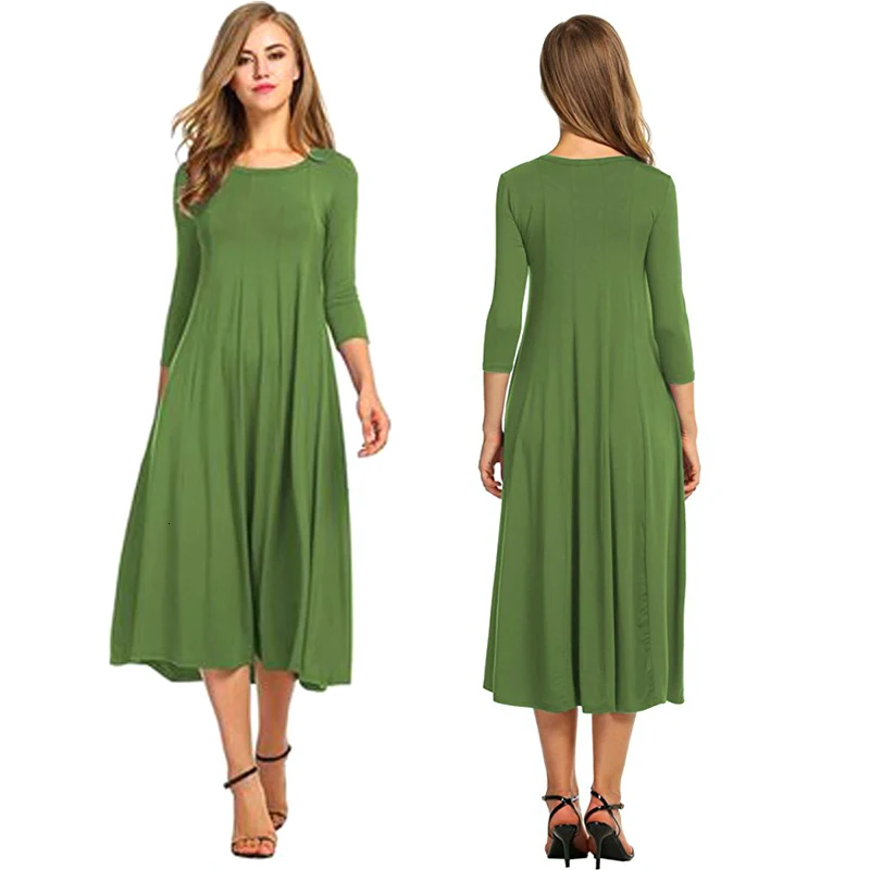 Элегантное однотонное платье для беременных платья размера плюс весеннее