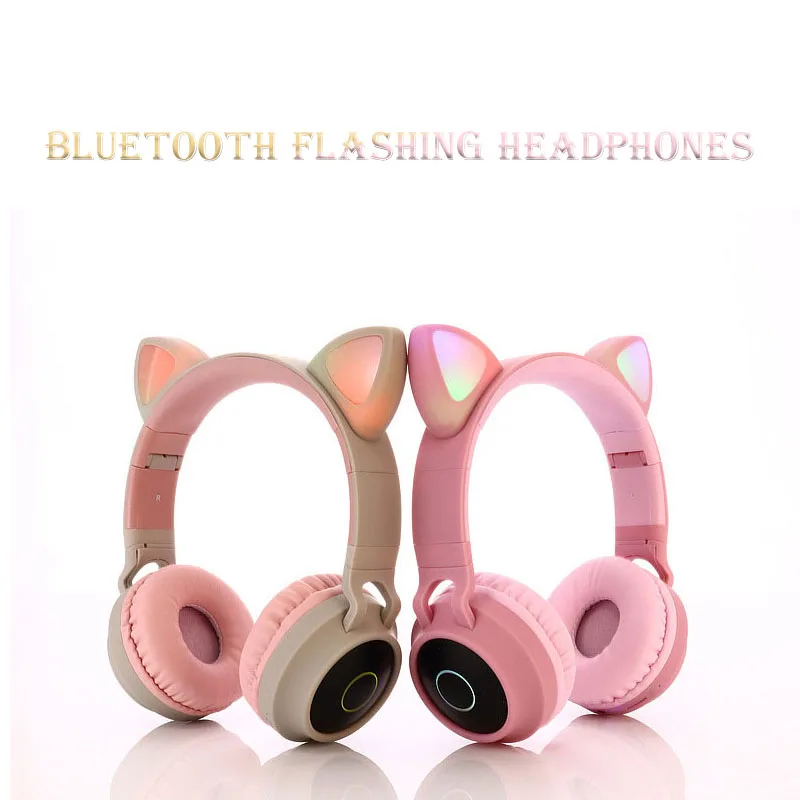 Кошачий светодиодный Bluetooth беспроводные наушники кошачьи игровые для компьютера