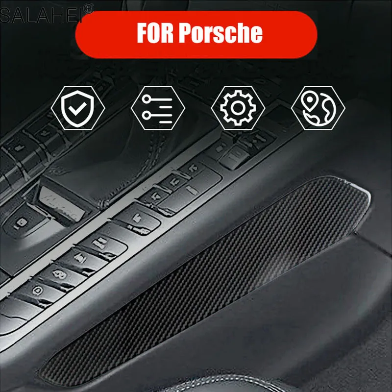 

Carbon Fiber For Car Look Gear Shift Panel Decorative Cover Trim For Porsche MACAN 2018-2020 Interior Center Console Side Strip