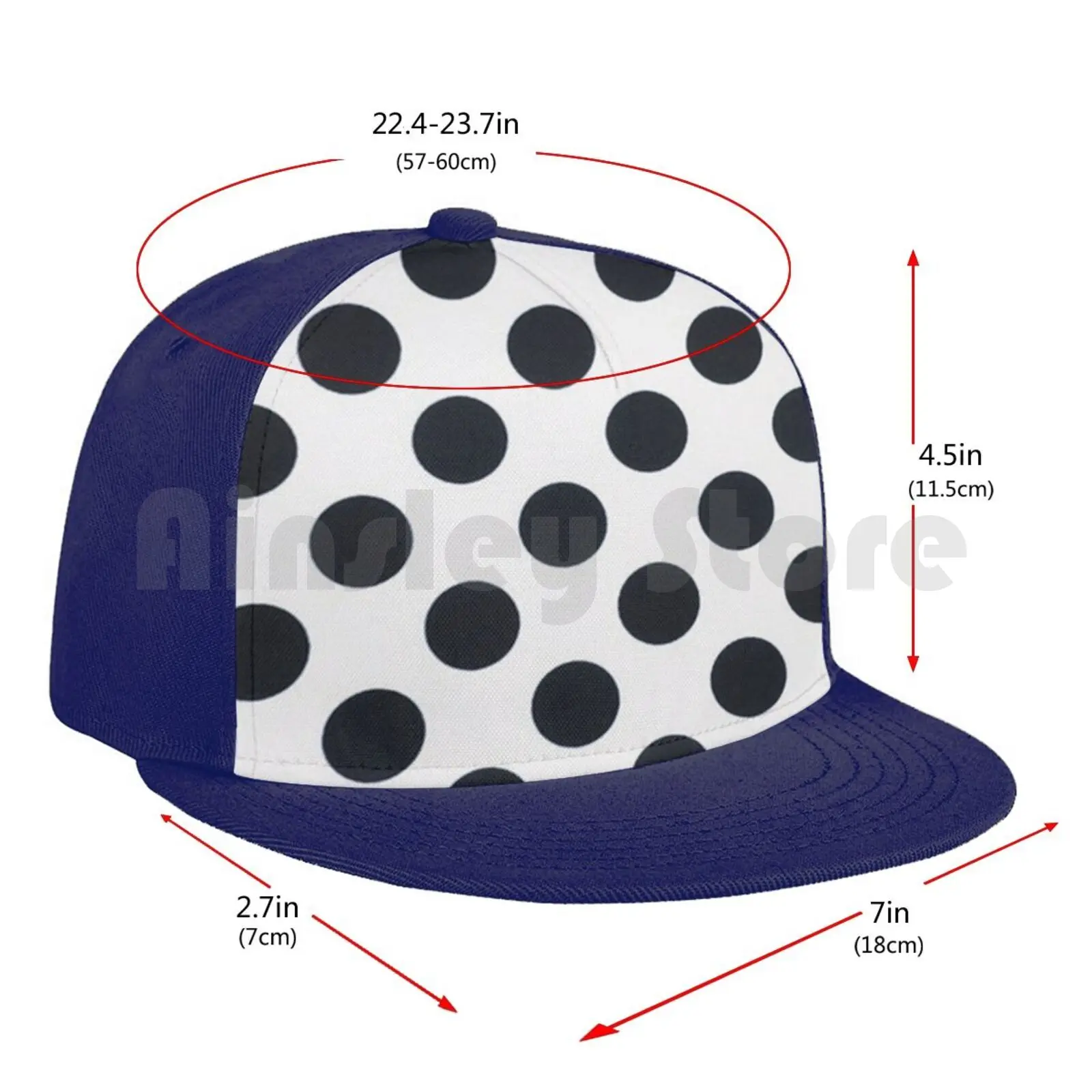 

White With Black Dots Baseball Cap Unisex Mesh Casual Print Adjustable Black White Dots Misskris766