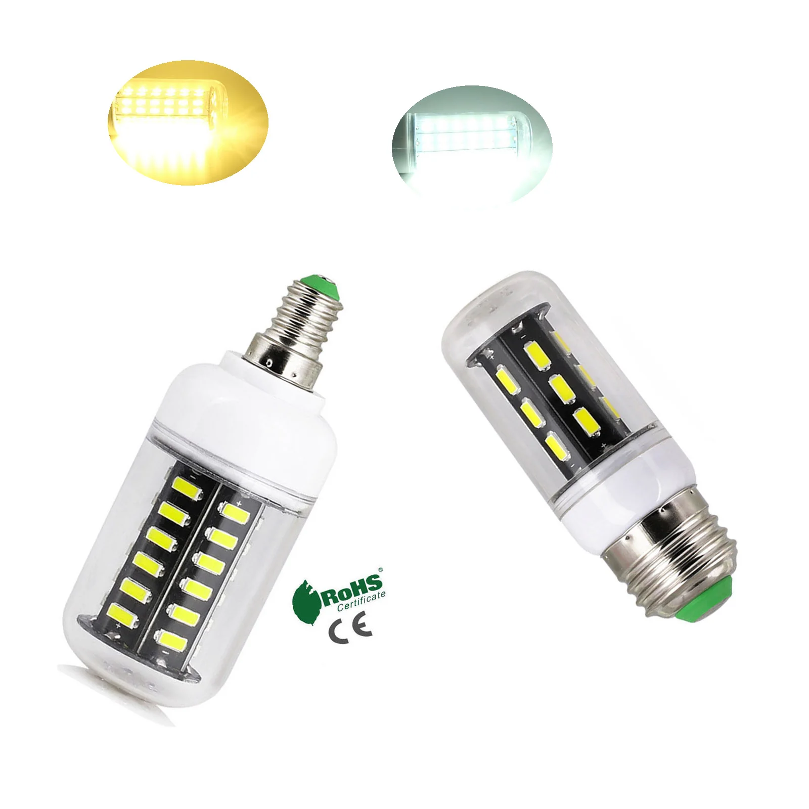 Светодиодный ная лампа Кукуруза E27 E14 7030 SMD 220 В переменного тока 40 Вт 50 60 90