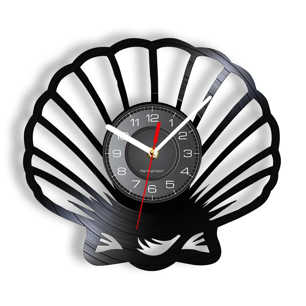 Настенные часы с виниловой пластиной морские ракушки моллюски домашний декор